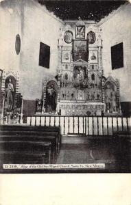 Santa Fe New Mexico view of altar of Old San Miguel Church antique pc Z28372