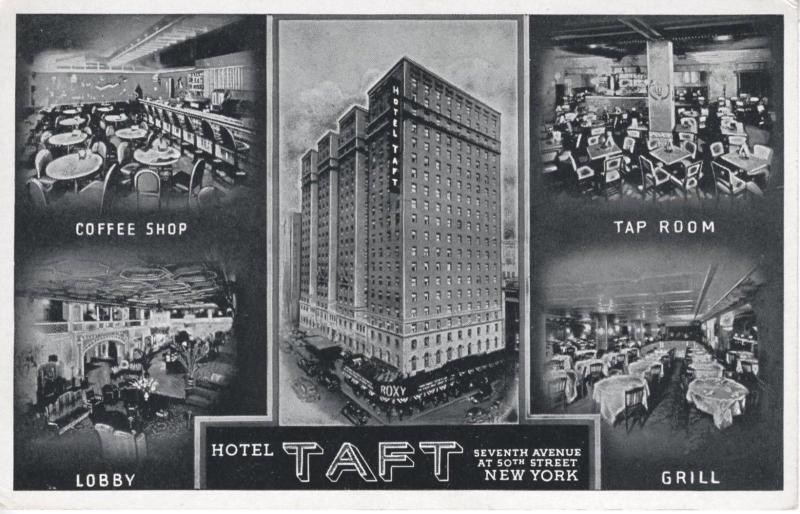 Hotel Taft ~ New York City NY Multi-view Advertising AD Vintage Postcard