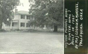 Tahlequah Oklahoma Historic Murrel Home Hunters RPPC Postcard 22-827