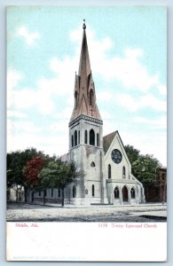 c1905 Mobile Alabama Trinity Episcopal Church Building Tower Dirt Road Postcard