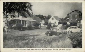 Southport ME Cove Cottage Inn & Old Cars Postcard