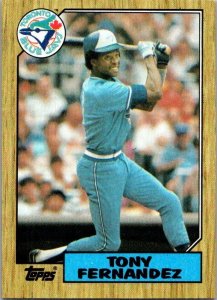 1987 Topps Baseball Card Tony Fernandez Toronto Blue Jays sk2380