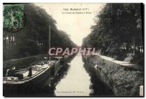 Old Postcard Redon The Nantes-Brest Canal Boat Peniche