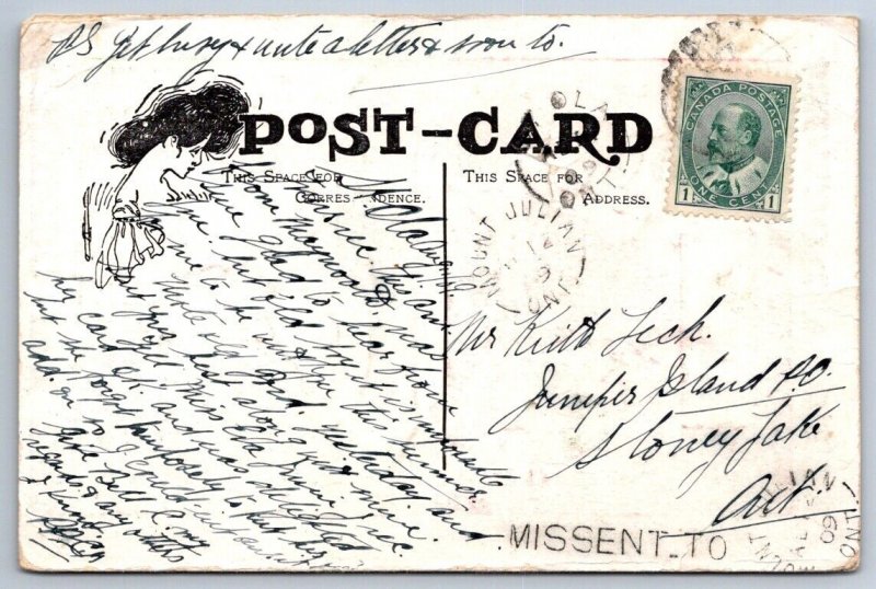 Need A Doctor Try Dan Cupid MD Walter Wellman 1908 Postcard Broken Circle Cancel