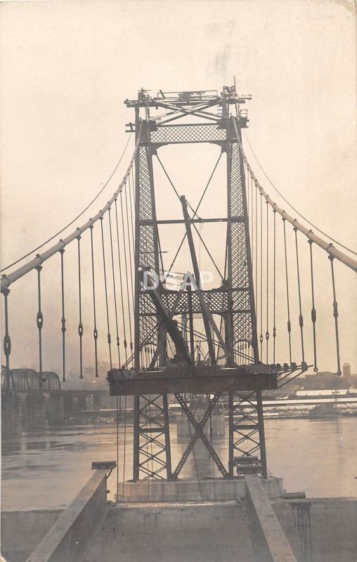 C81/ Akron? Ohio Postcard Real Photo RPPC Bridge River Construction