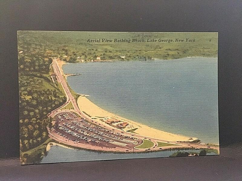 Postcard 1950s View of Bathing Beach ,Lake George, NY.      T6