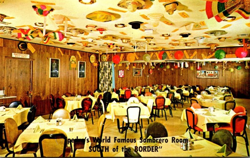 South Carolina South Of The Border Pedro's Famous Restaurant Sombrero Room