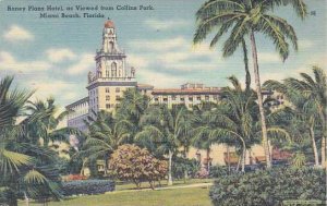Florida Miami Beach Roney Plaza Hotel As Viewed From Collins Park