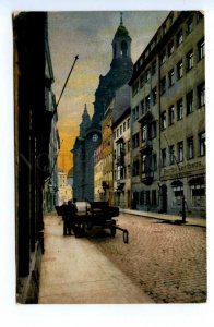 494583 GERMANY Dresden View of T?pferstrasse with Frauenkirche Vintage postcard