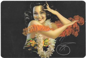 Hawaiian Pin-Up Girl 4 by 6 Reproduced from Calendar Pin-Up 1946