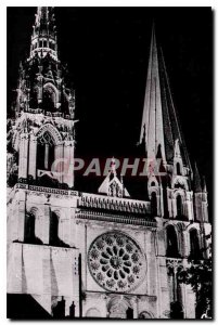 Modern Postcard Chartres Cathedrale Illuminee facade