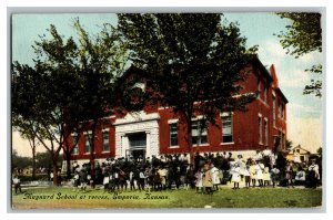 Postcard Maynard School Recess Emporia Kansas Vintage Standard View Card 
