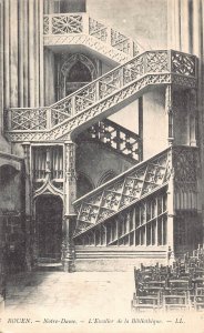 France 1904 Rouen Notre Dame L'Escalier de Bibliotheque vintage postcard