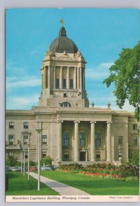 Legislative Building, Winnipeg, Manitoba, 1974 Chrome Postcard, Slogan Cancel