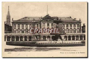 Old Postcard Metz Place De La Comedie And The Theater