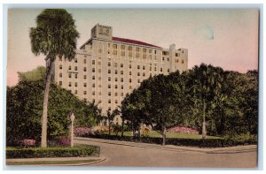 View Of Fort Harrison Hotel Fireproof Clearwater Florida FL Handcolored Postcard