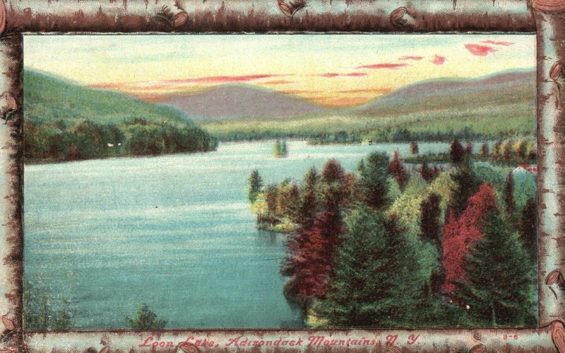 Vintage Postcard 1910's Loon Lake Hamlet And Lake Adirondack Mountains New York