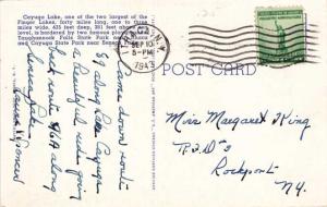 Cayuga Lake near Ithaca NY, New York - Finger Lakes Region - pm 1943 - Linen