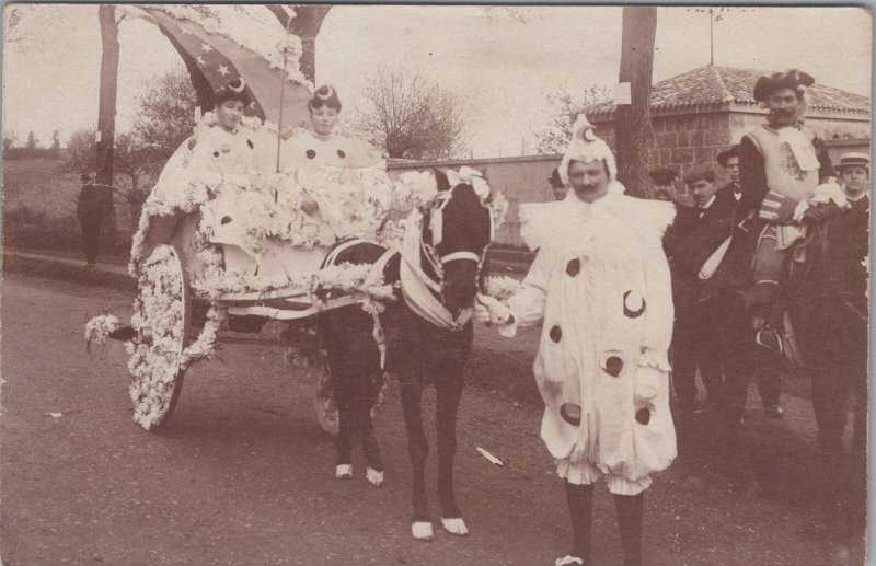 RPPC Postcard Parade People Clown Costumes