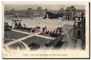 Old Postcard From Paris Place Carrousel Du Louvre and Palais