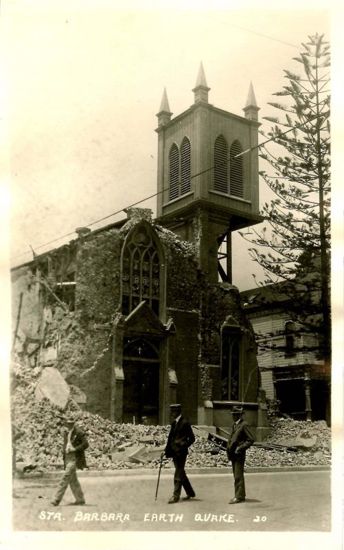 CA - Santa Barbara Earthquake June 29, 1925. Our Lady of Sorrows. *RPPC