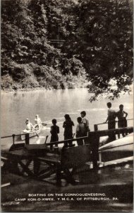 Boating Connoquenessing YMCA Camp Kon-O-Kwee Pittsburgh PA Vintage Postcard J66