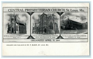 c1910 Central Presbyterian Church St. Louis Missouri MO Multiview Postcard 
