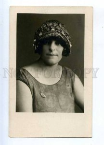 234354 FASHION Woman w/ Badge Pin SPR Vintage REAL PHOTO 1920s