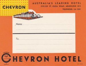 Australia Melbourne Chevron Hotel Vintage Luggage Label sk2257