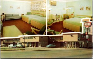 Postcard Multiple Views Crest Motel U.S. 25 in Detroit, Michigan