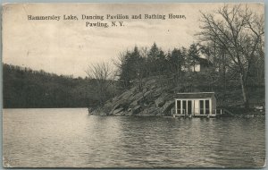 PAWLING NY HAMMERSLEY LAKE DANCING PAVILION BATHING HOUSE ANTIQUE POSTCARD