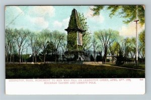 Lexington MA-Massachusetts, Monument To Men Who Fell Lexington Vintage Postcard