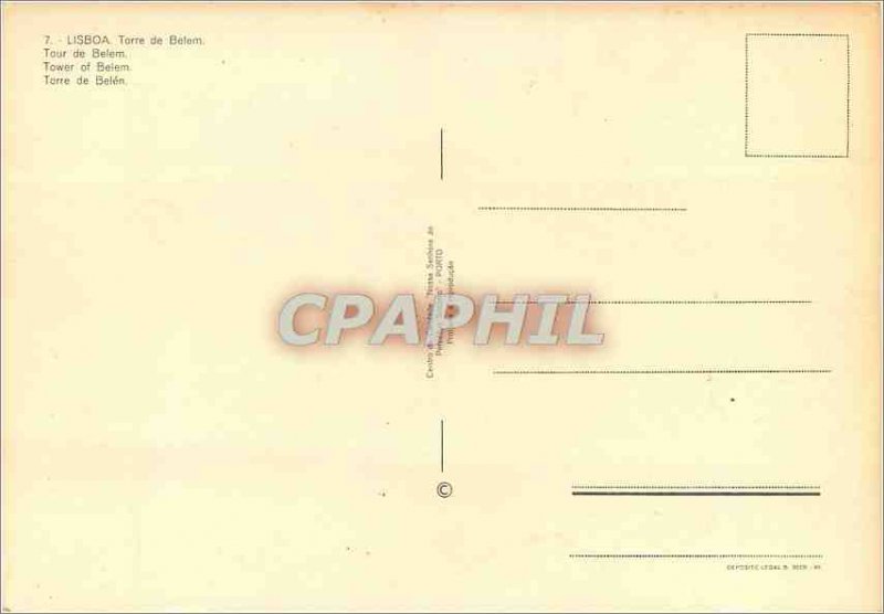 Modern Postcard Portugal Lisboa Belem Tower