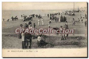 Old Postcard Berck Plage beach