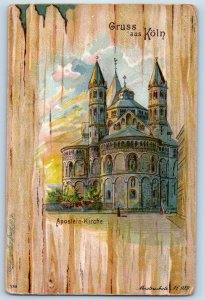 Germany Postcard Greetings from Cologne Aposleln Church 1905 Posted Antique