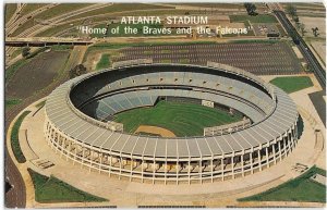 ATLANTA STADIUM Braves Falcons Baseball Football Georgia 1960s Vintage Postcard