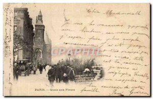 Old Postcard Paris Quays Flower