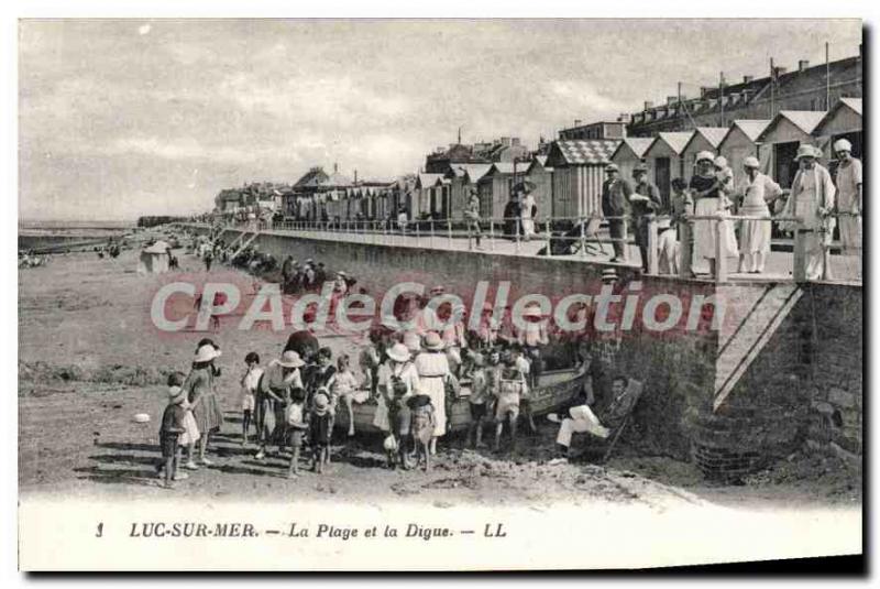 Postcard Old Luc Sur Mer Beach and La Digue