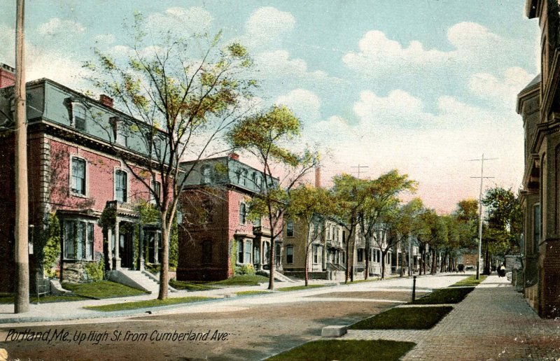 ME - Portland. Up High Street from Cumberland Avenue