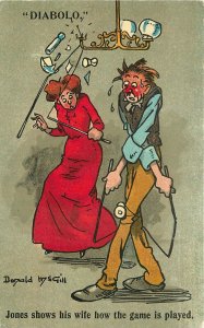 Postcard C-1910 Diablo Game Donald McGill Comic Humor London 23-4073