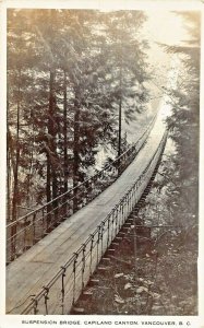 VANCOUVER BRITISH COLUMBIA~SUSPENSION BRIDGE FIRST CAPILANO CANYON-REAL PHOTO PC