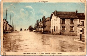 Postcard France Marne - Beaumont-ser-Vesle - Route Nationale