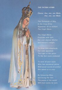 The Fatima Hymn Ave Maria Christian Portuguese Postcard