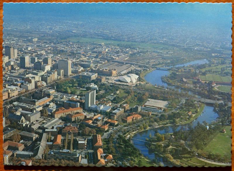 Adelaide South Australia AU Aerial View Adelaide City Vintage Postcard D31