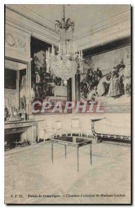 Postcard Old Palace of Compiegne Bedroom Madame Loubet