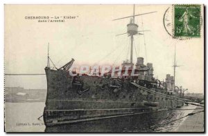 Old Postcard Boat Cherbourg Kleber in & # 39arsenal