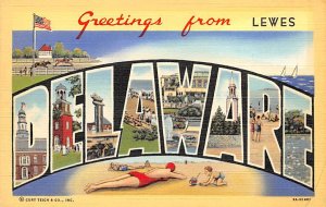 Greetings From Lewes, Delaware USA PU Unknown 