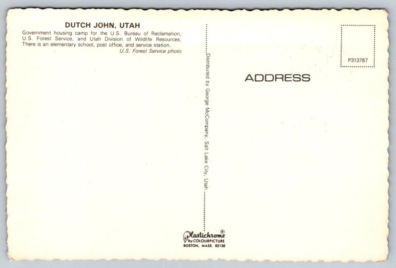 Greetings From Dutch John  Utah  Postcard