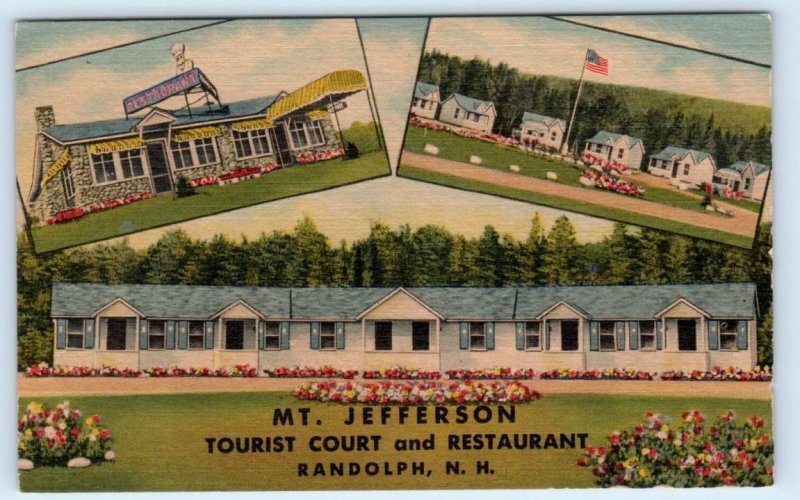 RANDOLPH, NH New Hampshire Roadside MT. JEFFERSON TOURIST COURT c1940s  Postcard