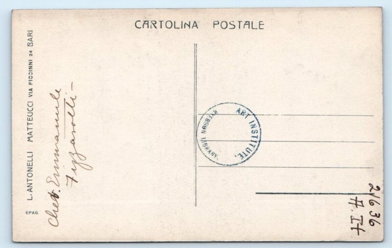 RPPC BARI Palazzo Fizzarotti ITALY Postcard